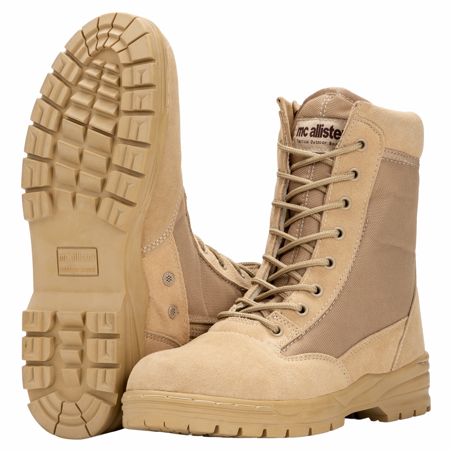 Patriot Style Outdoor Zipper Boots beige