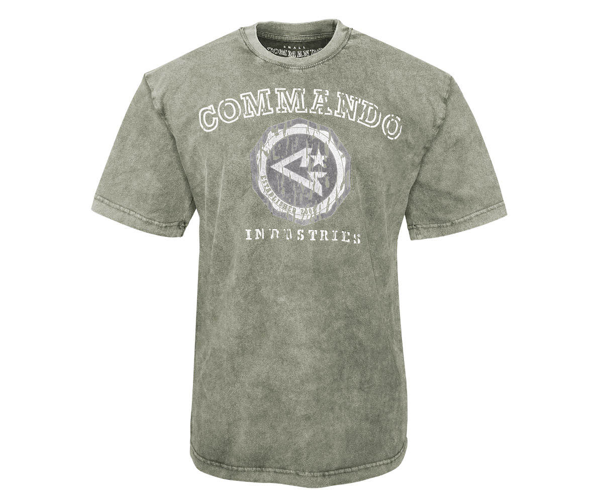 Commando T-Shirt Logo Vintage 2 oliv